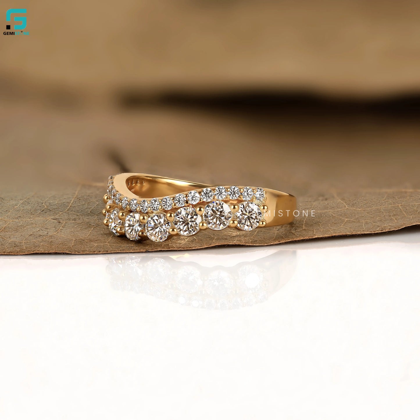 Double Row Eternity Stacking Lab Diamond Band For Women