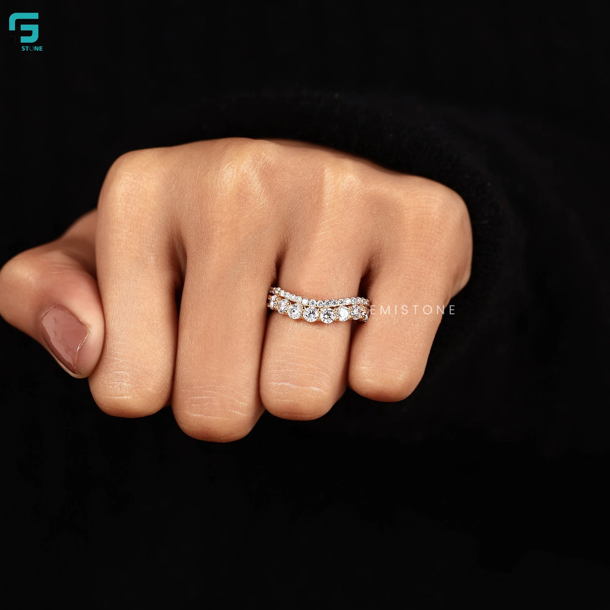 Double Row Lab Grown Diamond Band