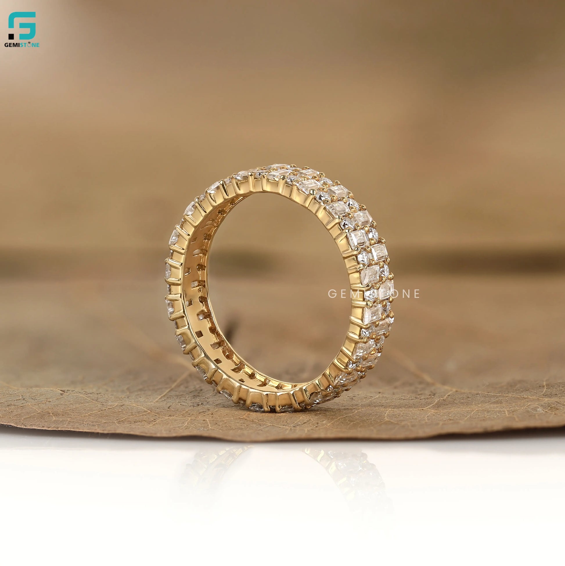 Double Row Lab Grown Diamond Matching Band