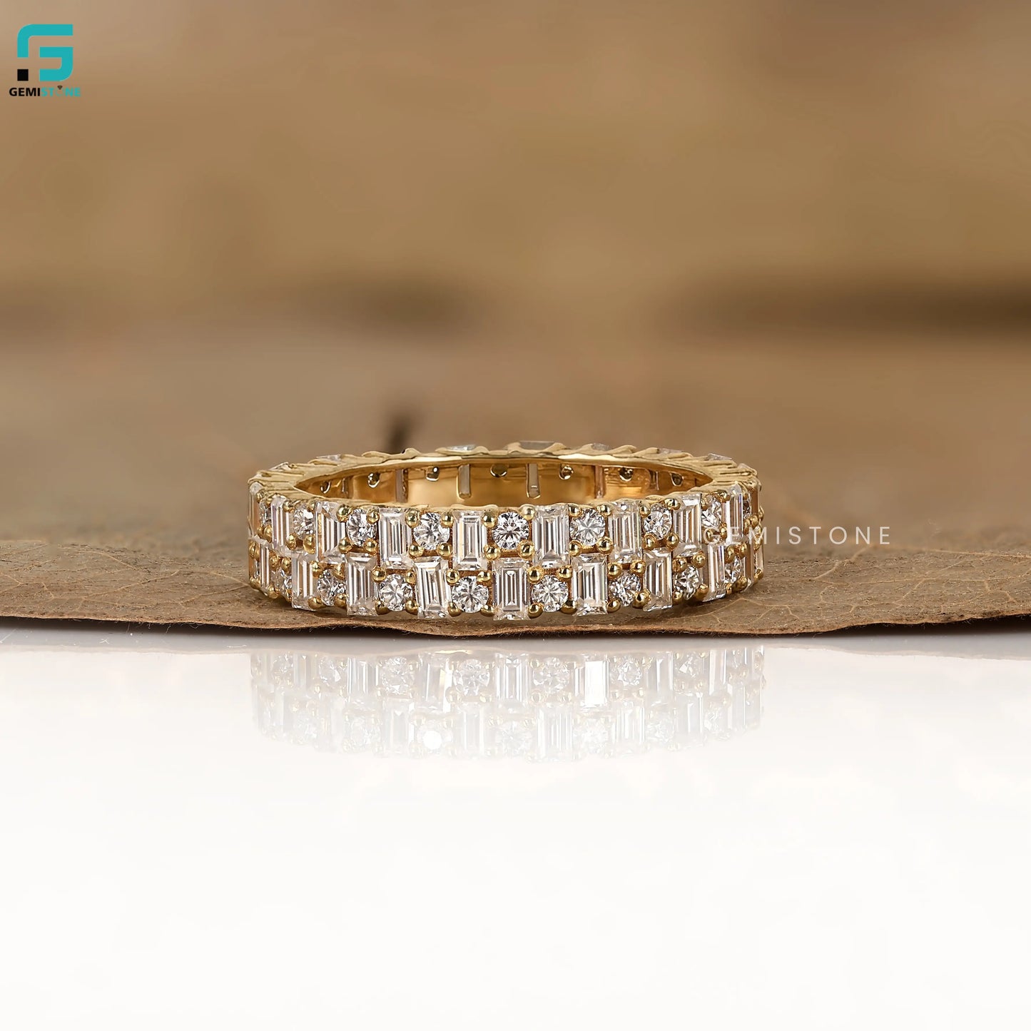 Double Row Lab Grown Diamond Matching Band For Women