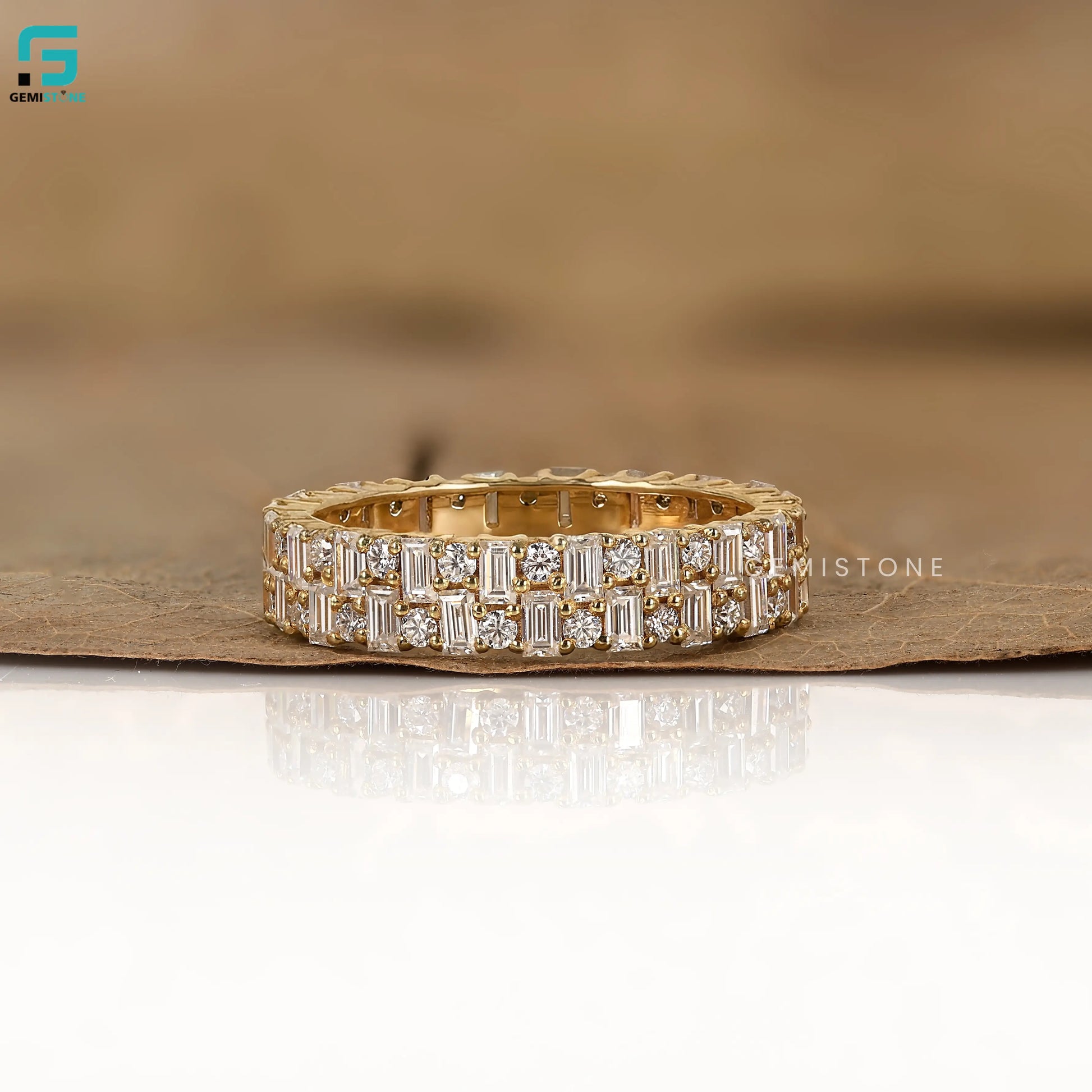 Double Row Lab Grown Diamond Matching Band For Women