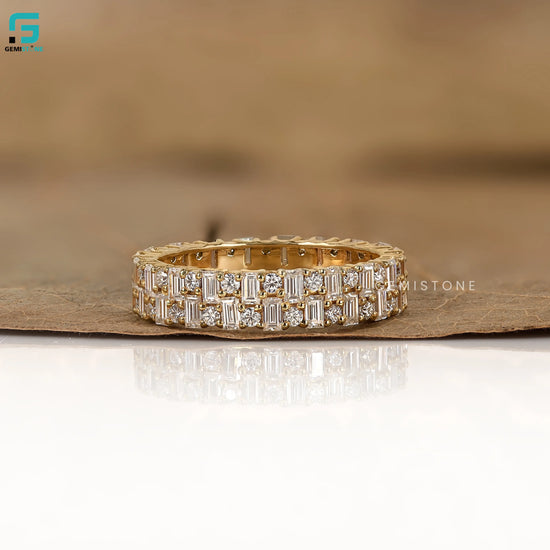 Double Row Lab Grown Diamond Matching Band For Women