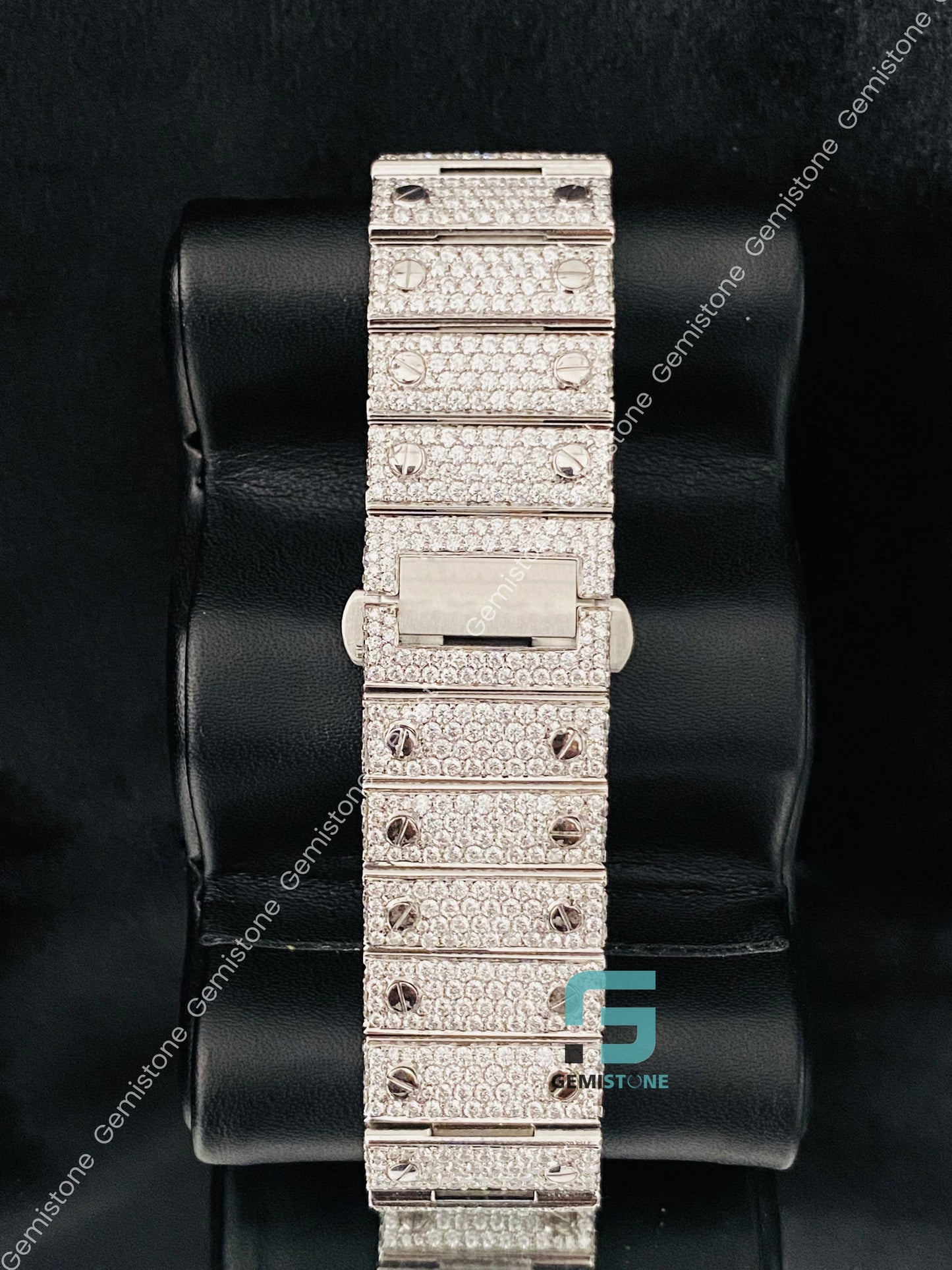 Dual Tone Moissanite Bust Down Iced Out Hip Hop Watch