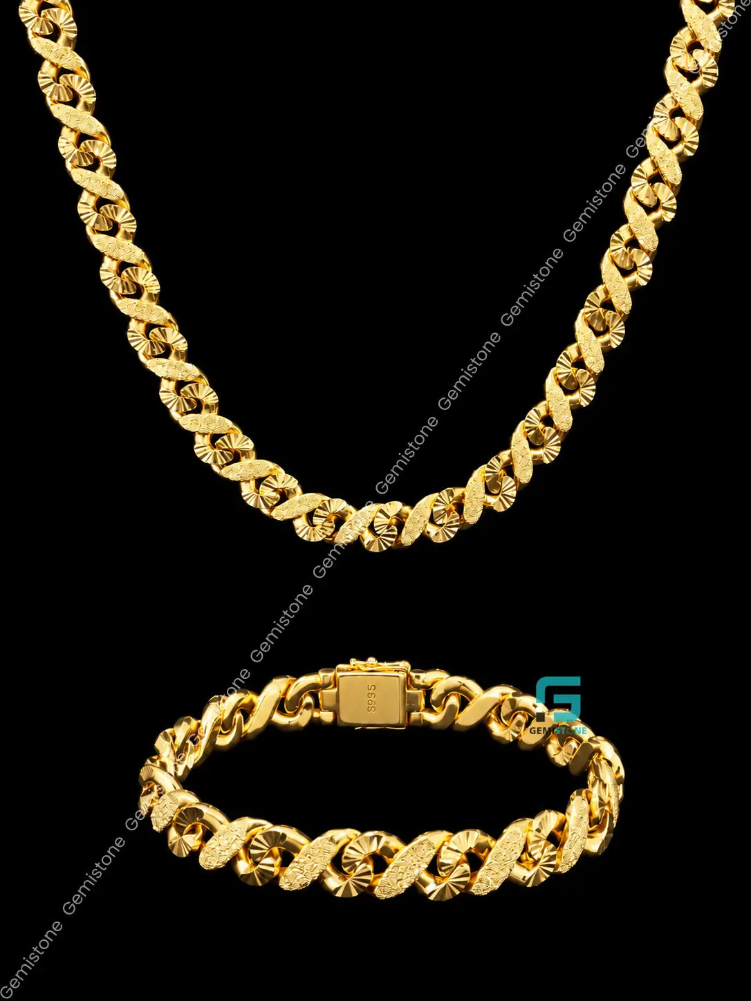Dust Cuban Link Chain Bracelete Combo For Men