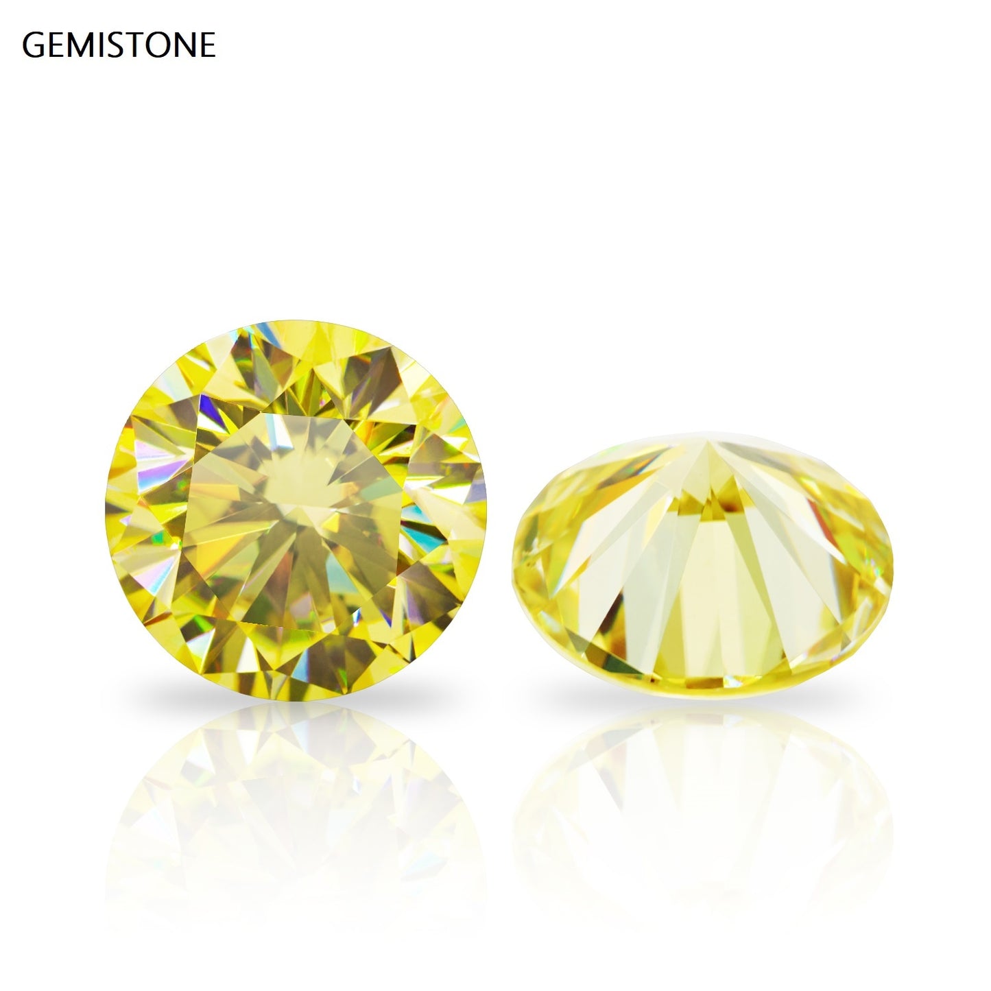 5.00MM [0.50CT] Yellow Round Excellent Cut Loose Moissanite