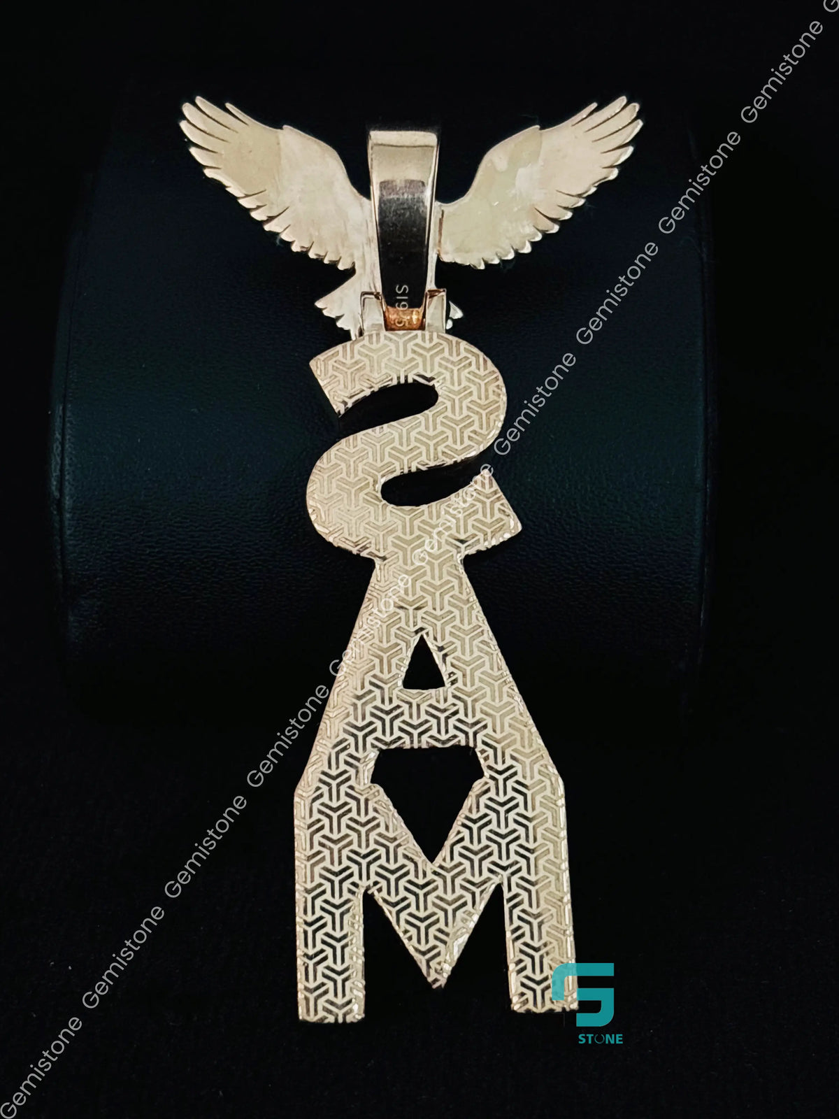 Eagle Bird Moissanite Hip Hop Custom Name Pendant For Men