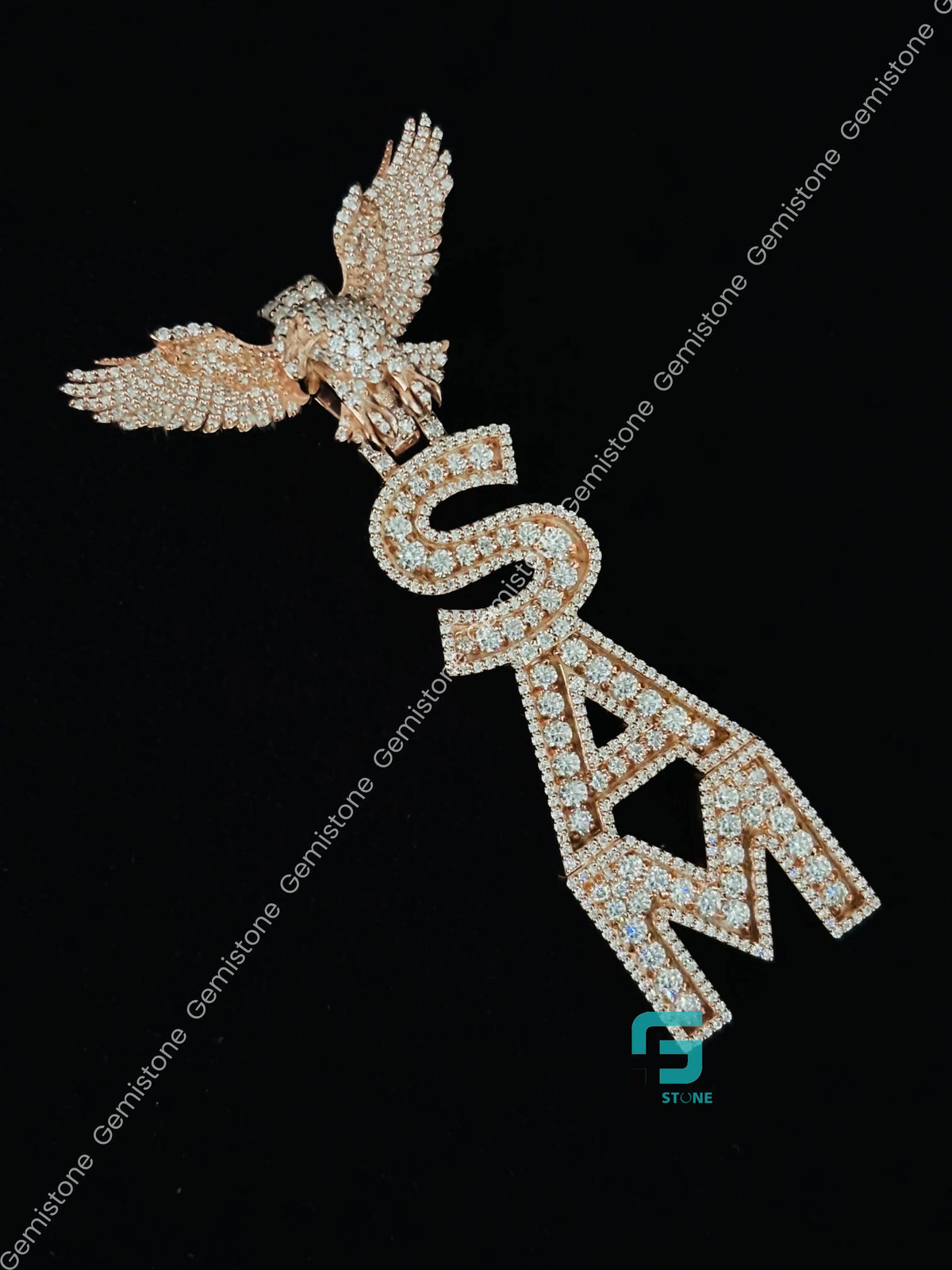Eagle Bird Moissanite Hip Hop Custom Name Pendant For Men