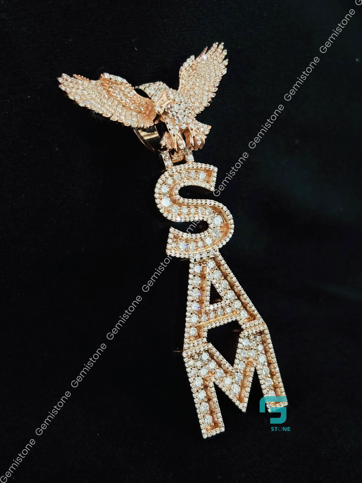 Eagle Bird Moissanite Hip Hop Custom Name Pendant For Men