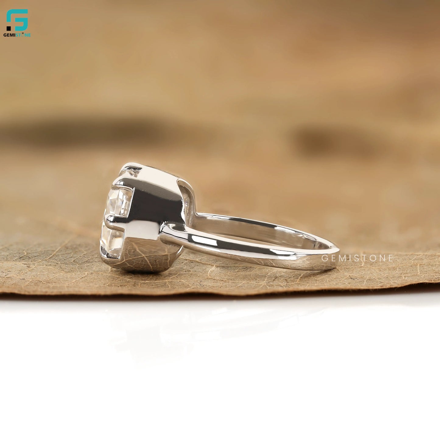 East West Bezel Set Engagement Ring