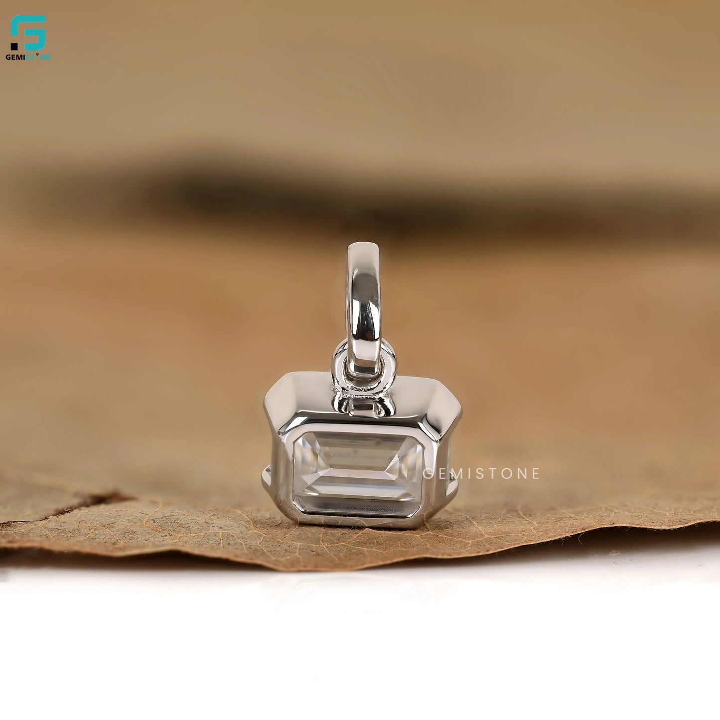 East West Emerald Lab Diamond Wedding Ring For Women