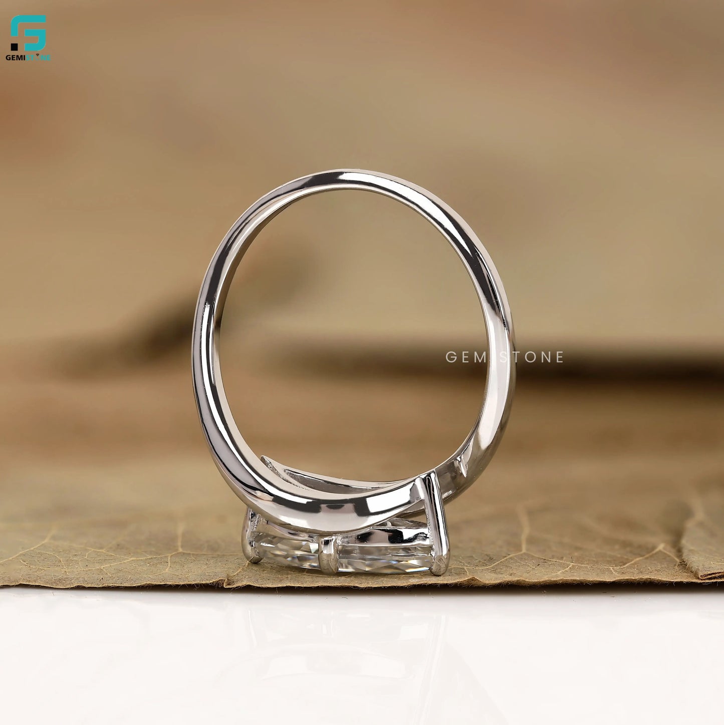East West Marquise Lab Diamond Wedding Ring For Women