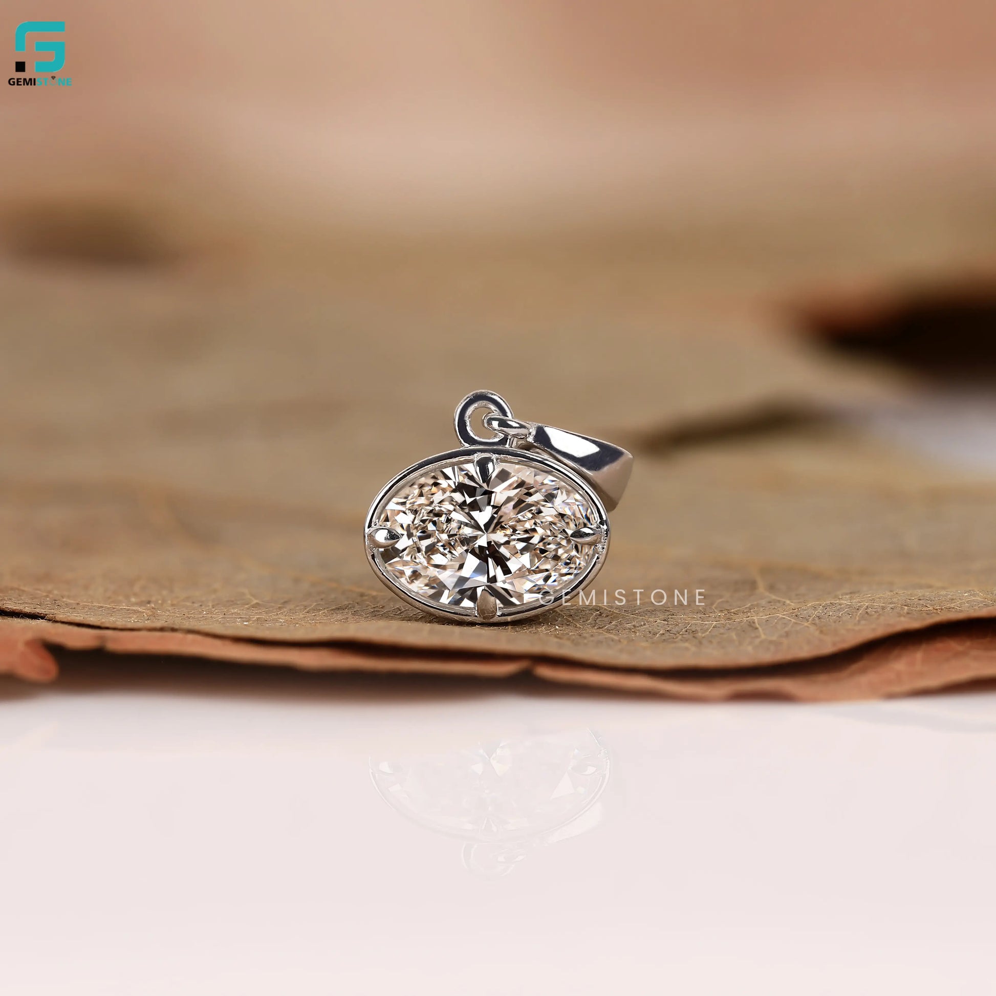 East West Oval Lab Grown Diamond Pendant