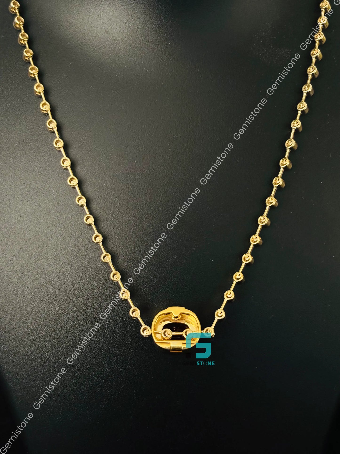 Red Rubby Cushion Cut Bezel Set Moissanite Pendant Necklace