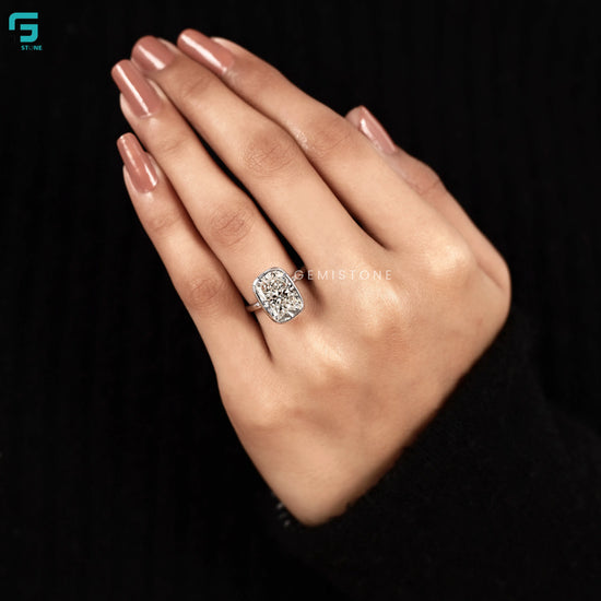 Elongated Cushion Cut Lab Diamond Ring