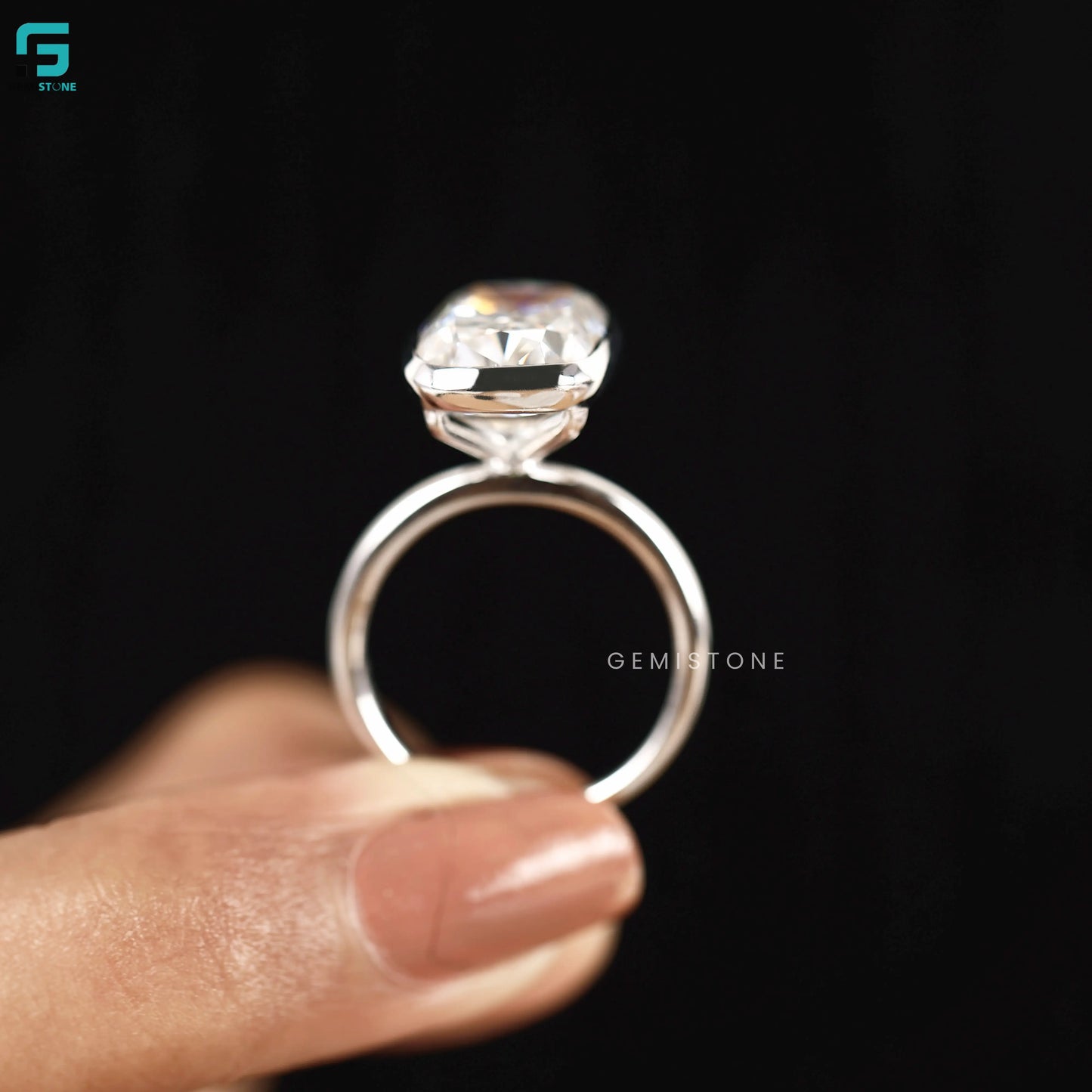 Elongated Cushion Cut Lab Grown Diamond Engagement Ring