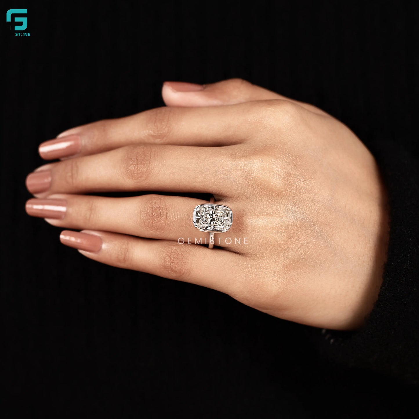 Elongated Cushion Cut Lab Grown Diamond Ring