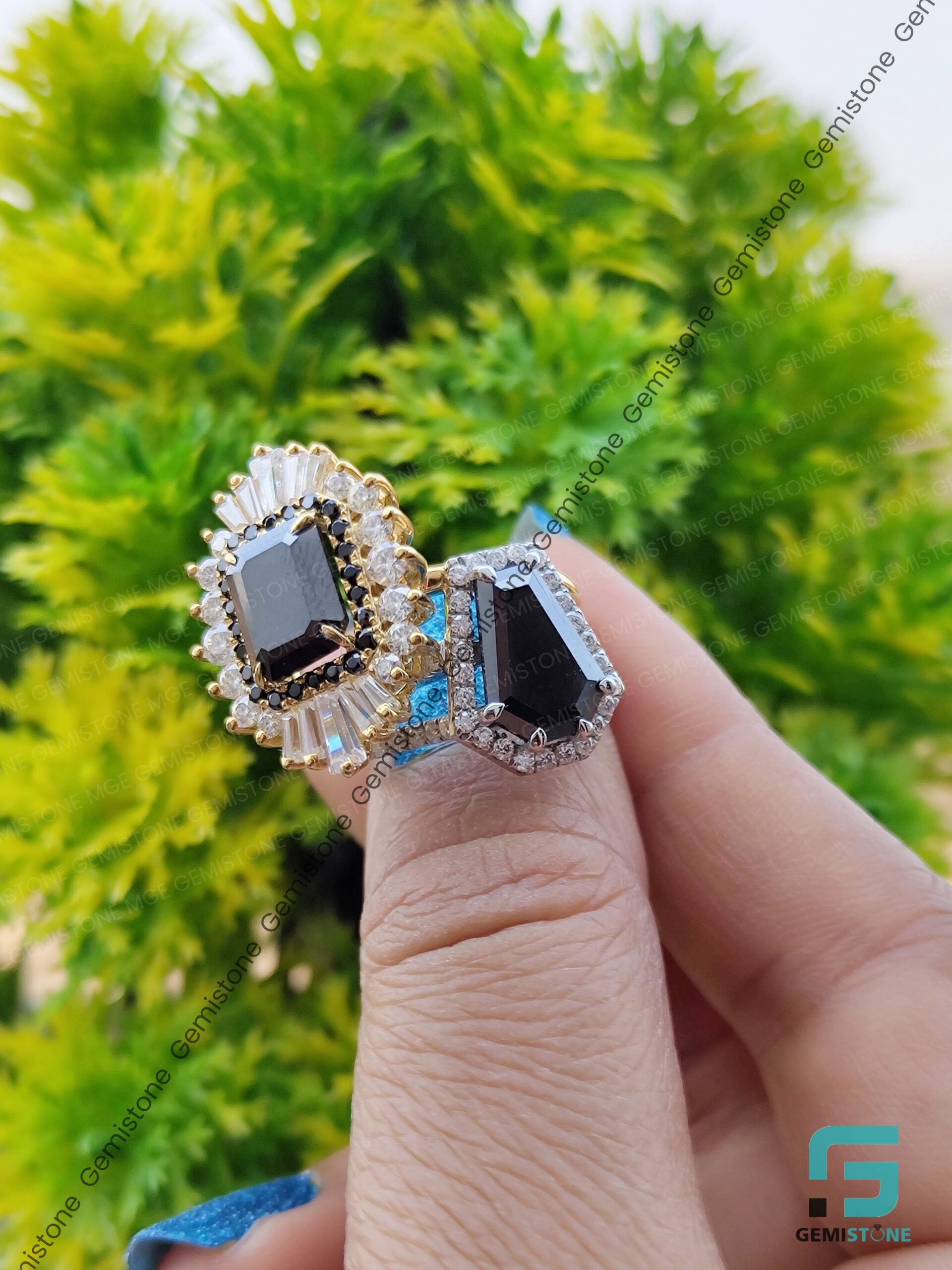 Emerald-Cut-Black-Moissanite-Ring