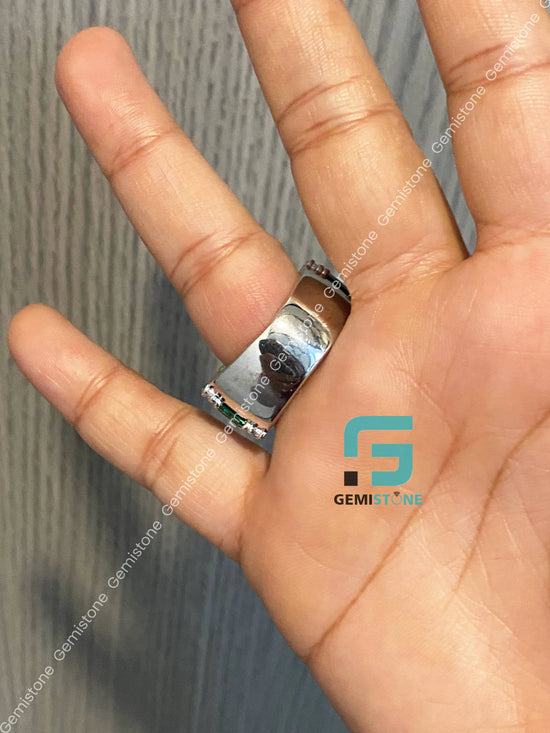 Emerald Cut Engagement Band for Women