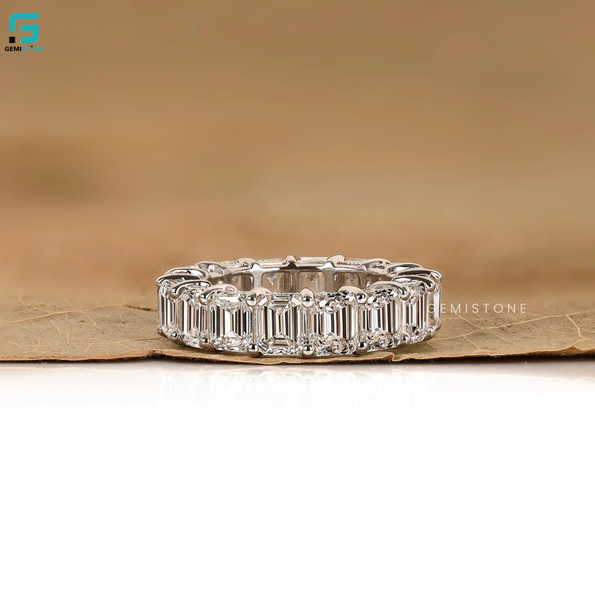 Emerald Full Eternity Wedding Band