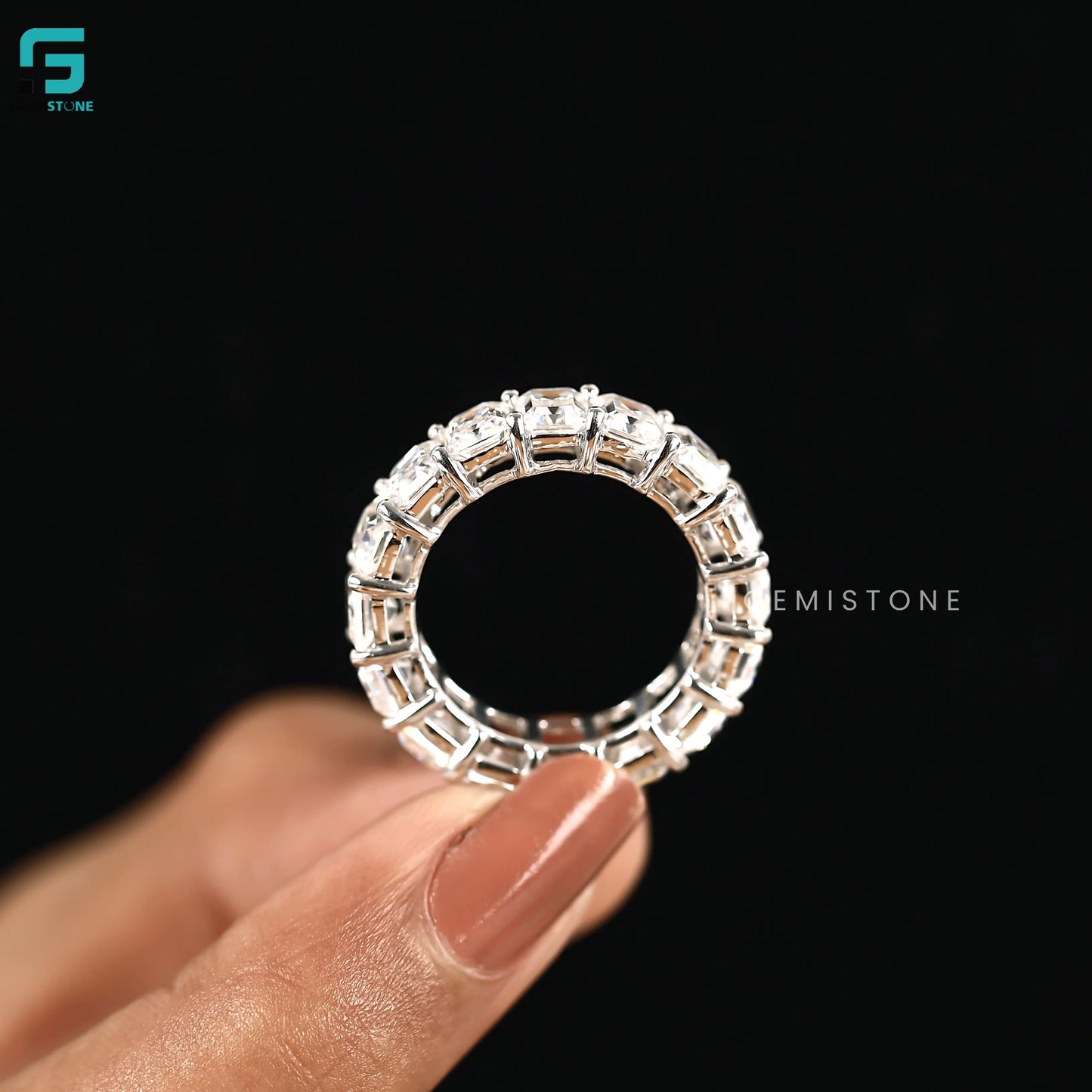 Emerald IGI Certified Full Eternity Wedding Band