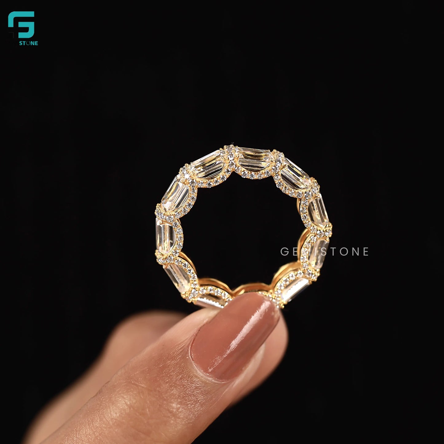 Emerald Lab Diamond Full Eternity Band For Women