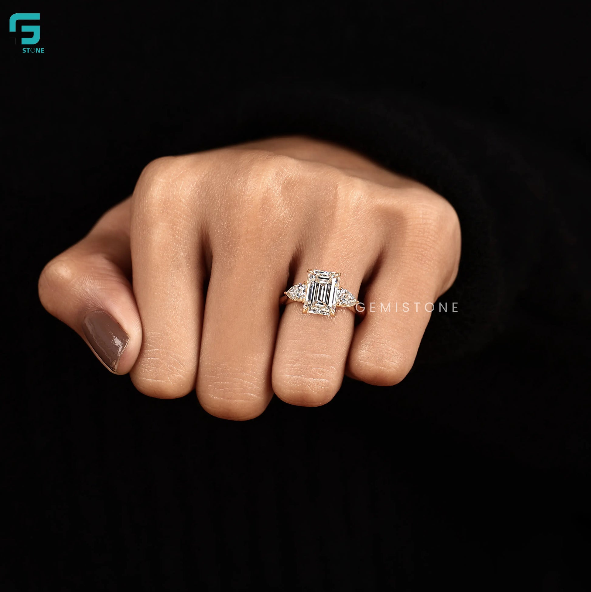 Emerald Lab Grown Diamond Ring For Women