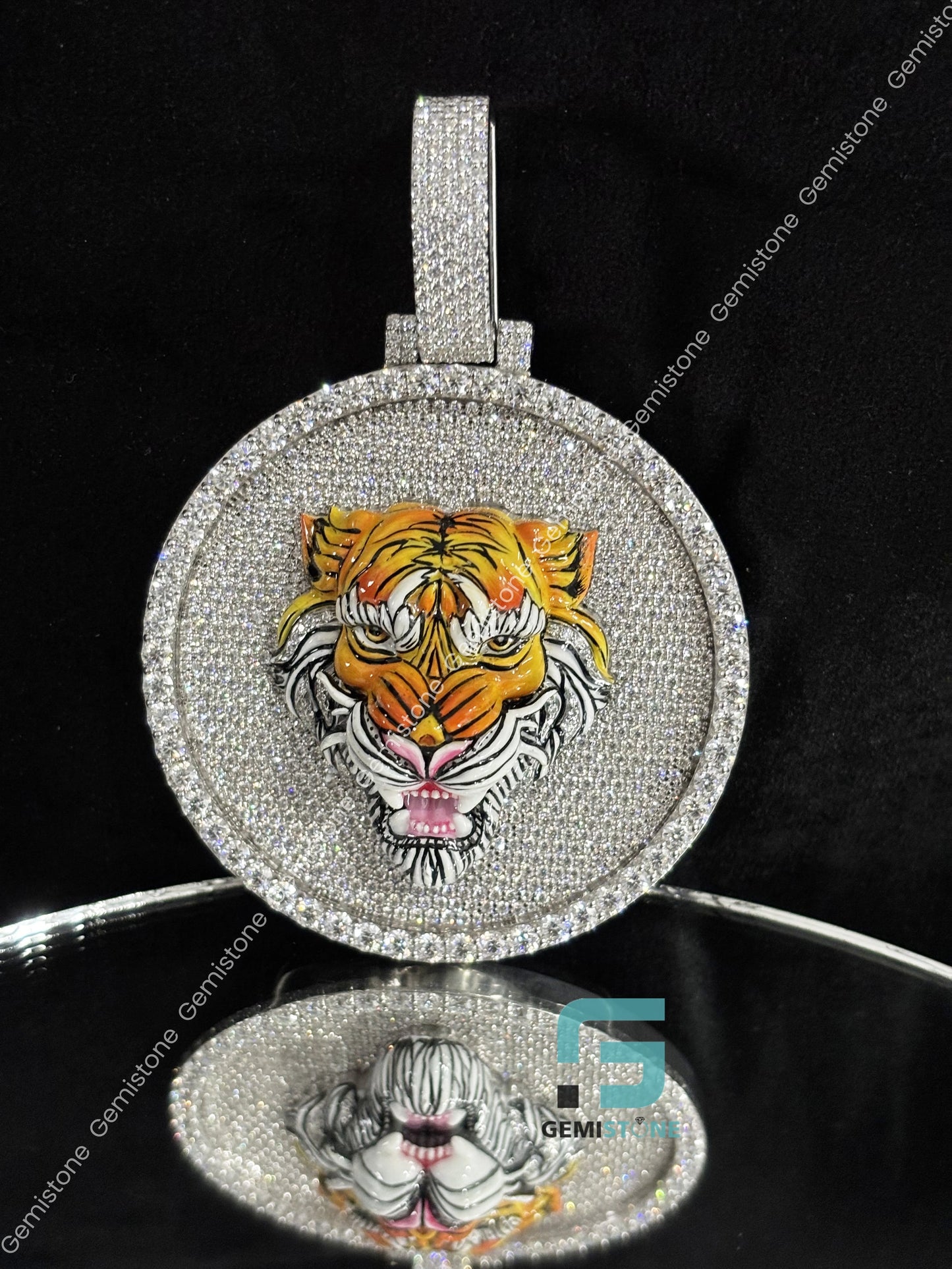 Enamel Moissanite Hip Hop Pendant