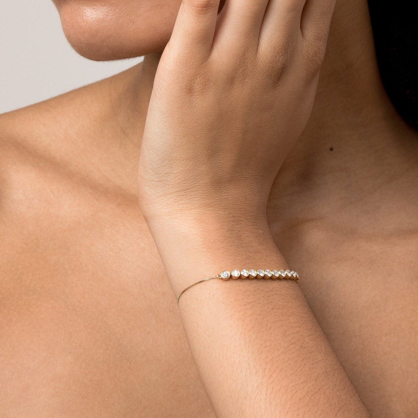 Eternity Slider White Round Diamond Bracelet