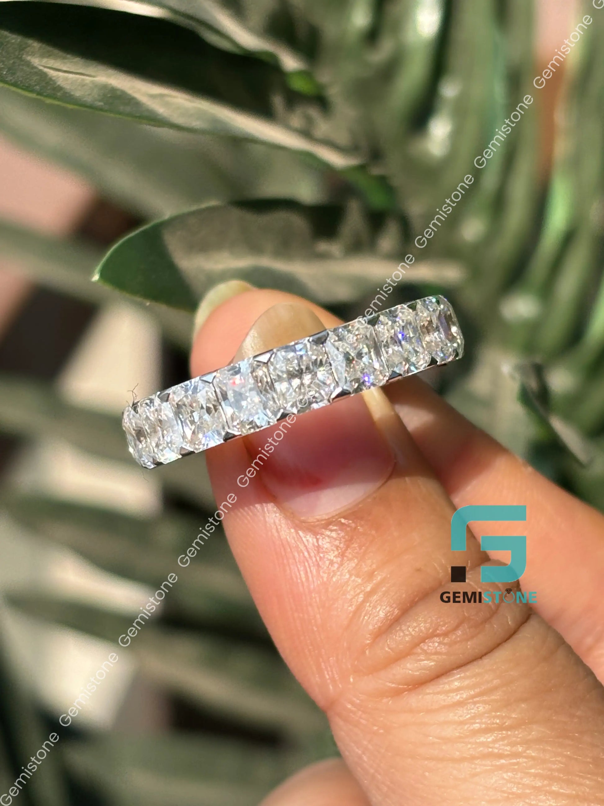 Eternity Moissanite Wedding Matching Band For Women