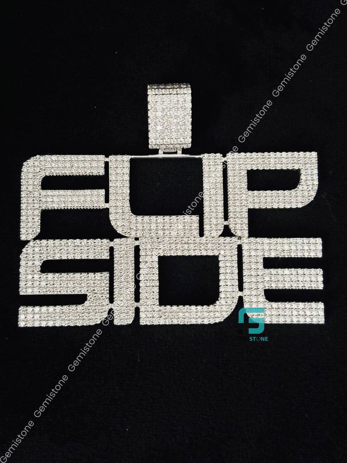 Custom Name FLIP SIDE Moissanite Hip Hop Pendant For Men