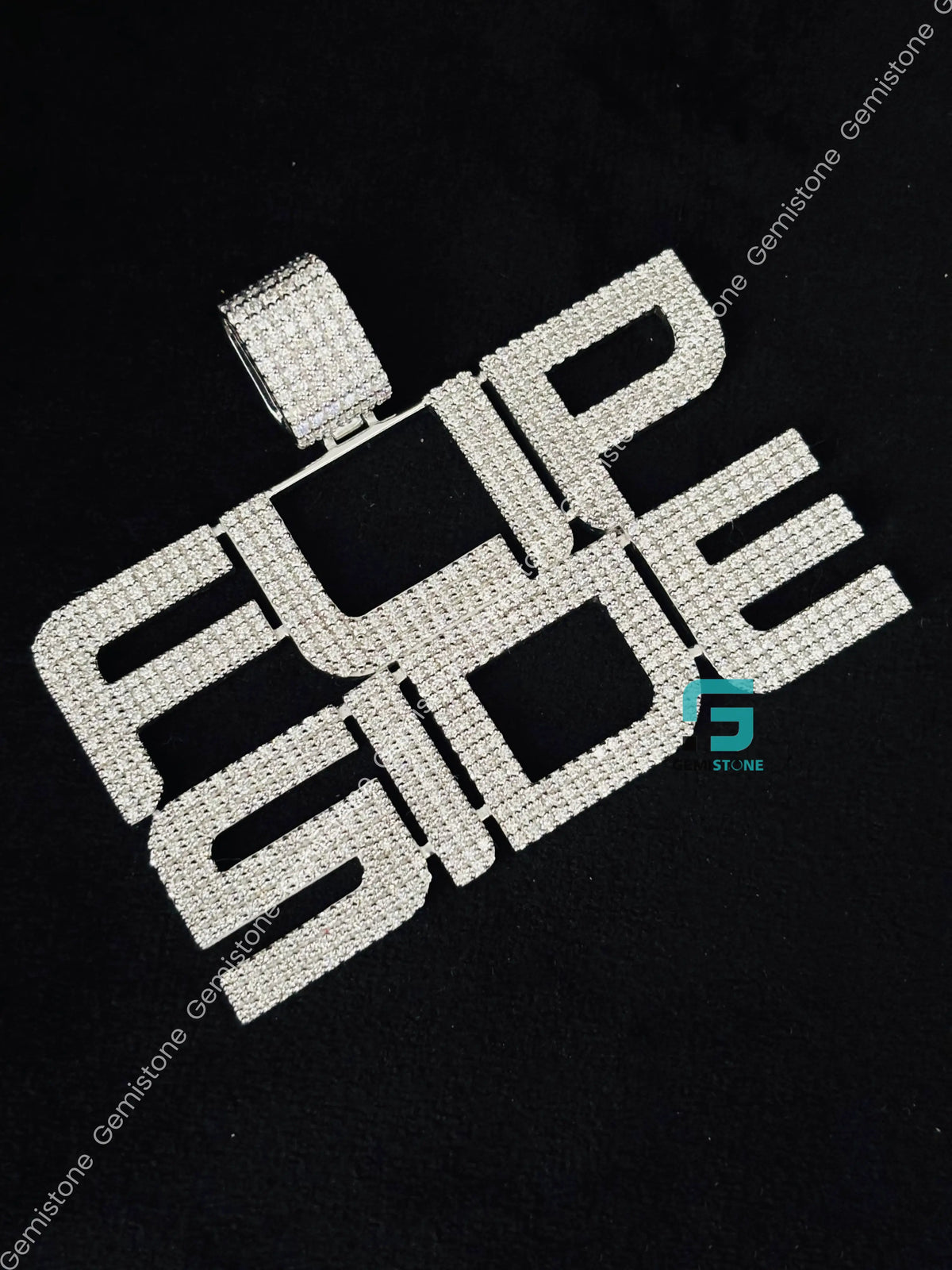 Custom Name FLIP SIDE Moissanite Hip Hop Pendant For Men