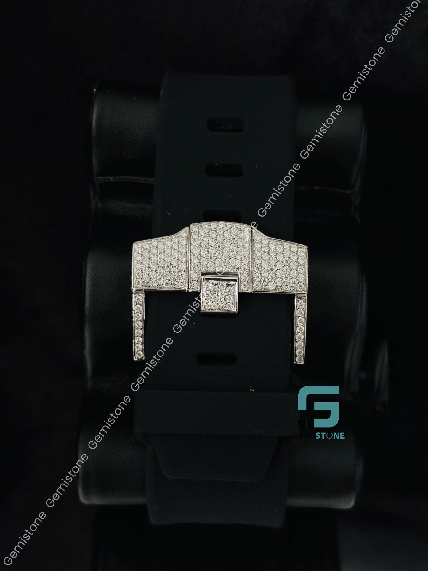Face Dial Black Number Big Bezel Moissanite Watch