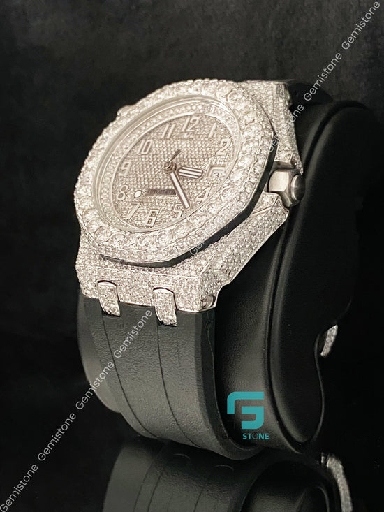 Face Dial Moissanite Hip Hop Watch for Men_s