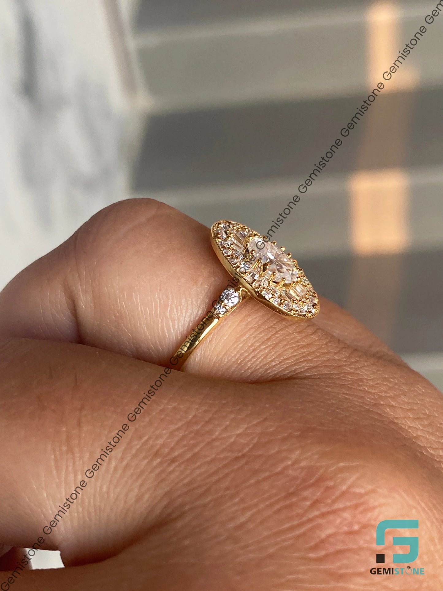 Floral Cluster Engagement Ring