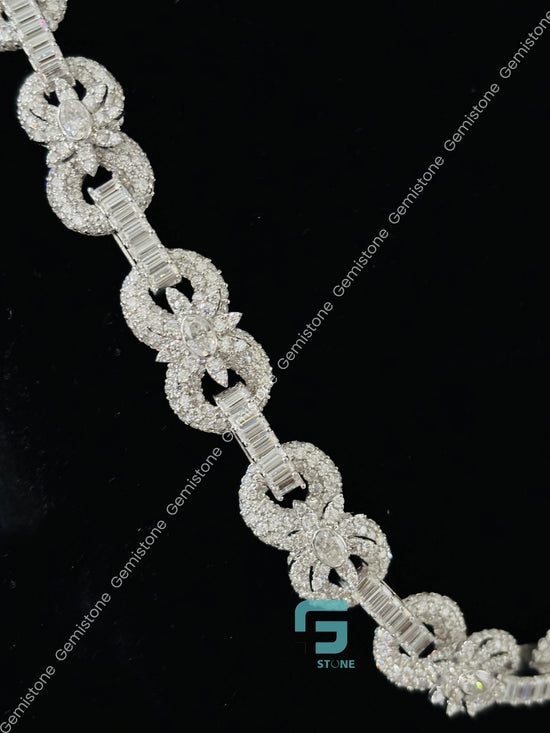 Flower Cuban Link Moissanite Chain