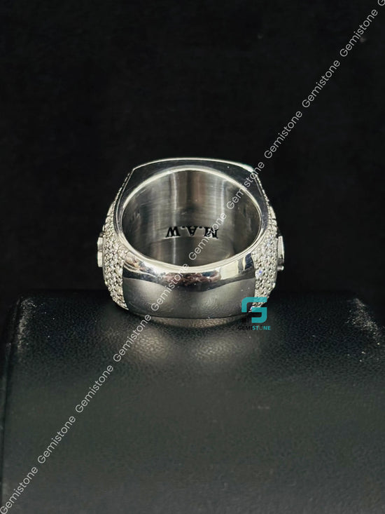 Foker Card Moissanite Hip Hop Iced Out Studded Ring