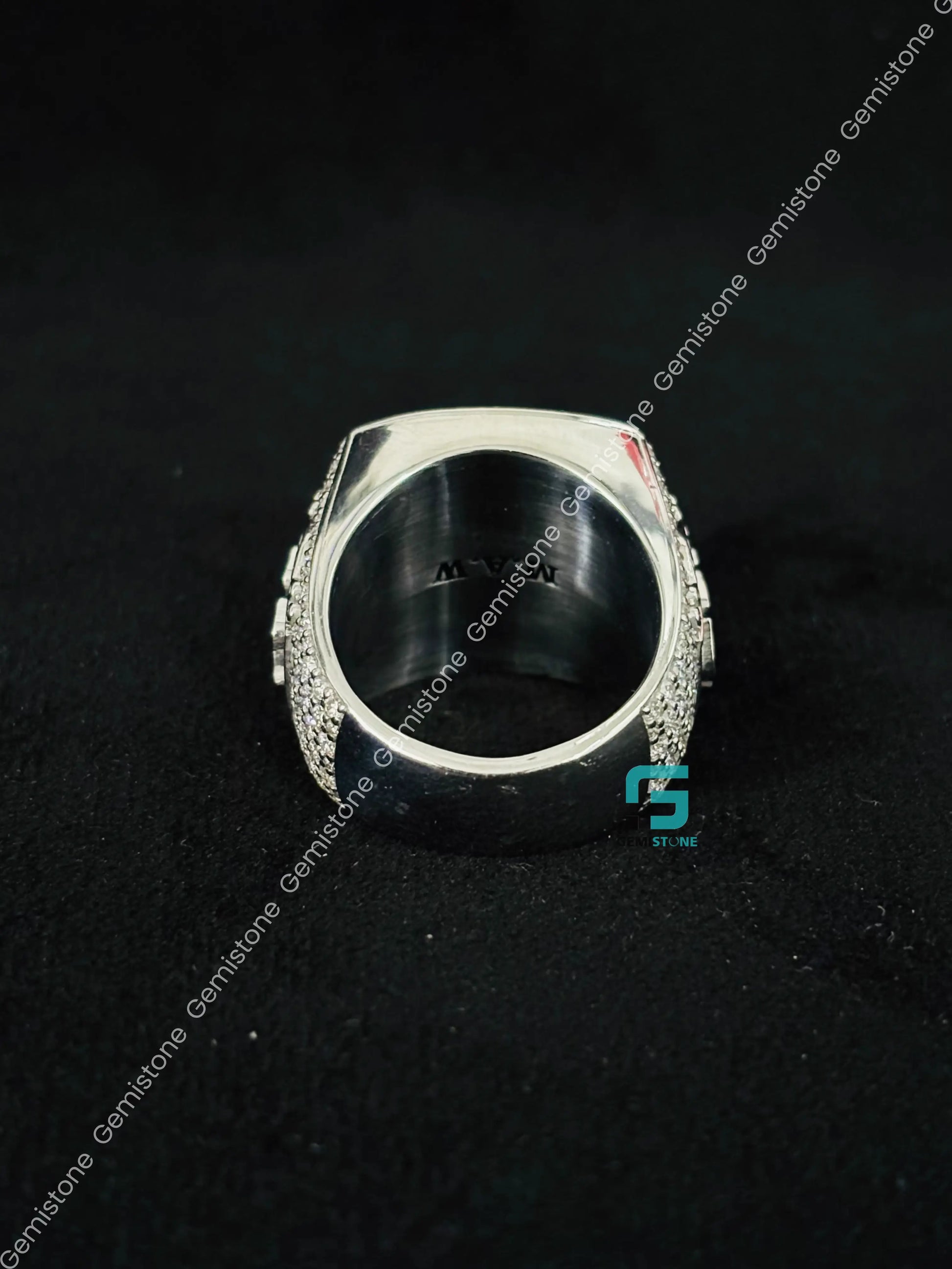 Foker Card Moissanite Hip Hop Iced Out Studded Ring For Women