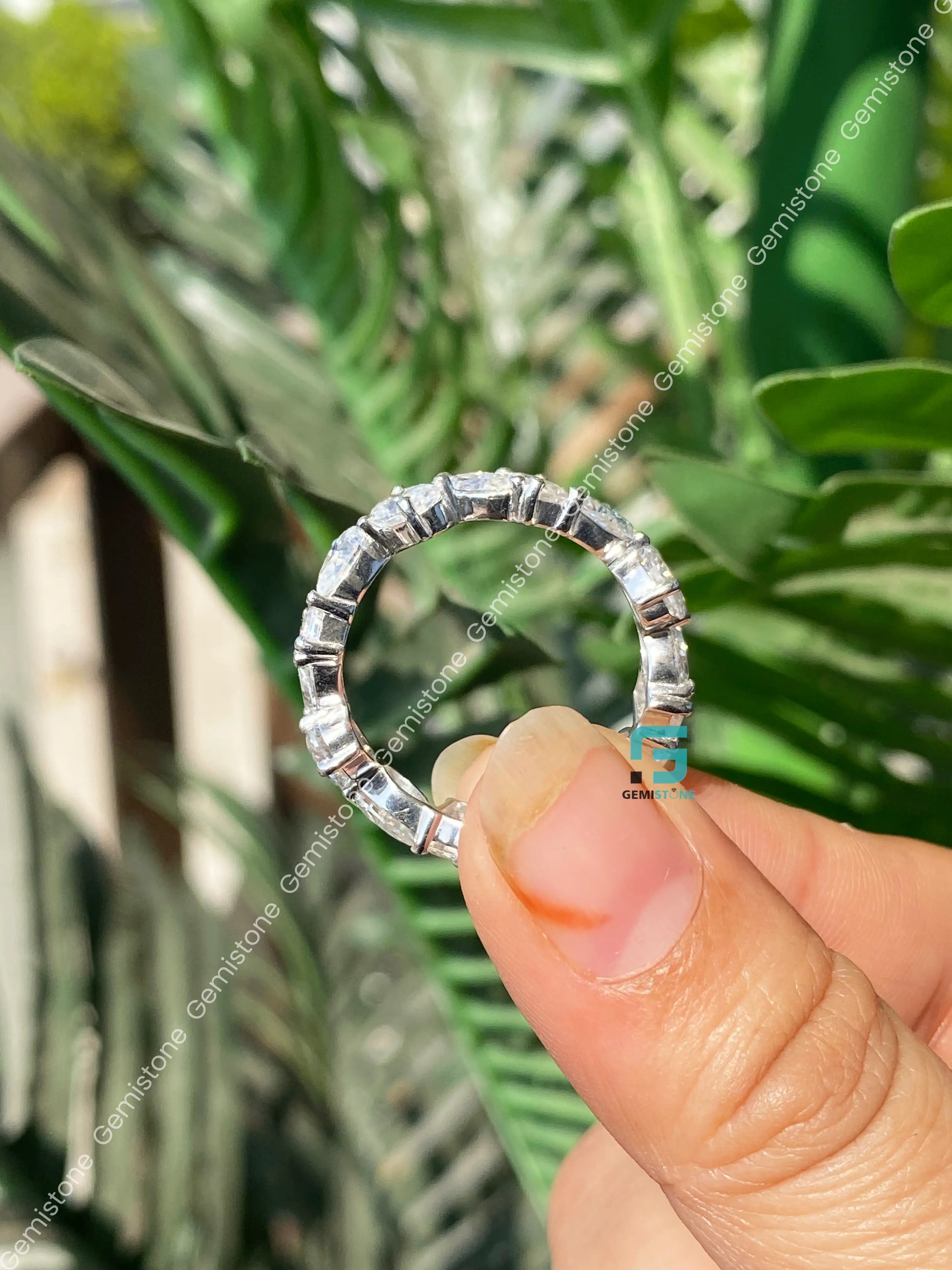 Full Eternity Cluster Wedding Band