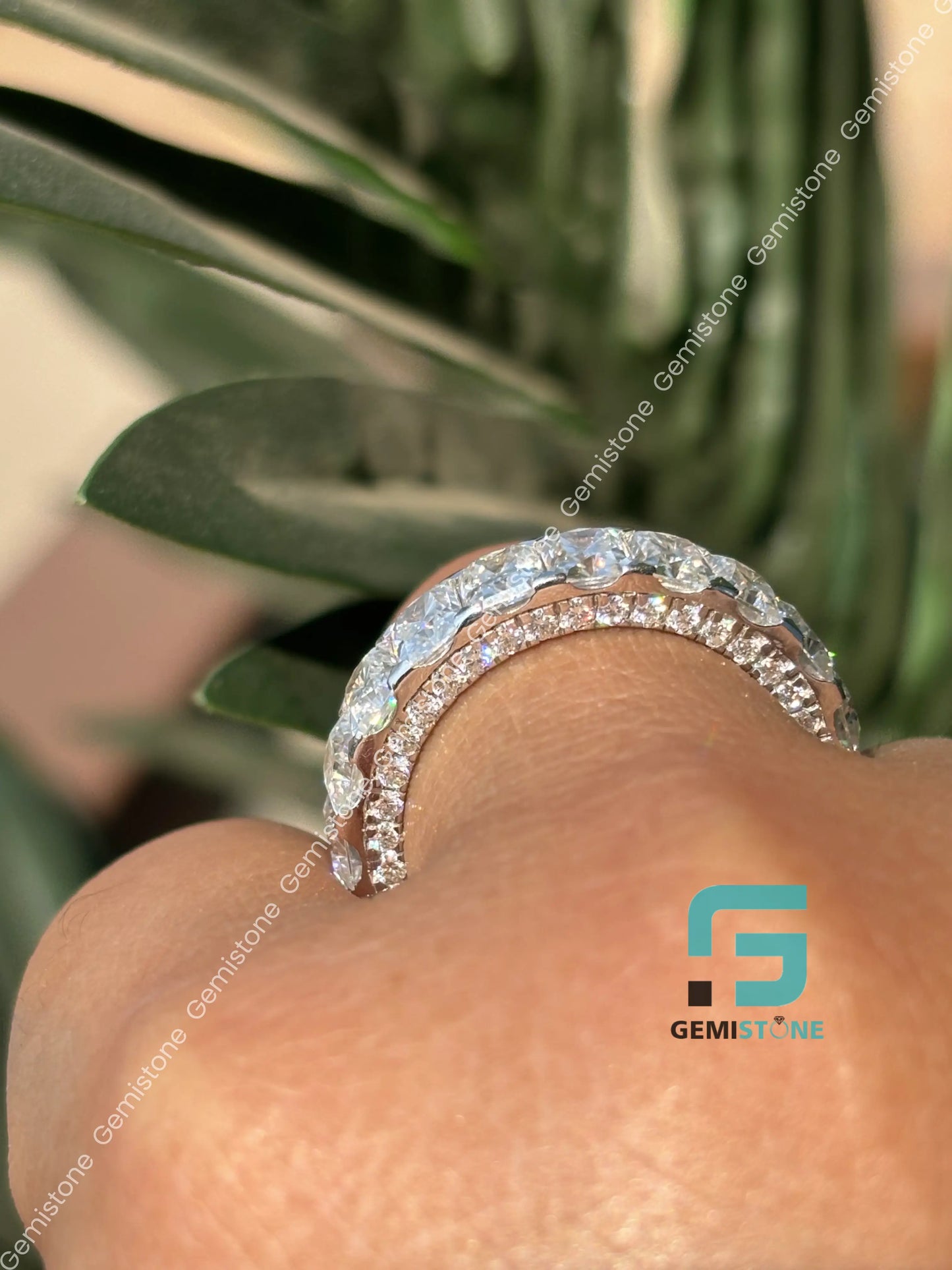 Full Eternity Moissanite Wedding Band For Women