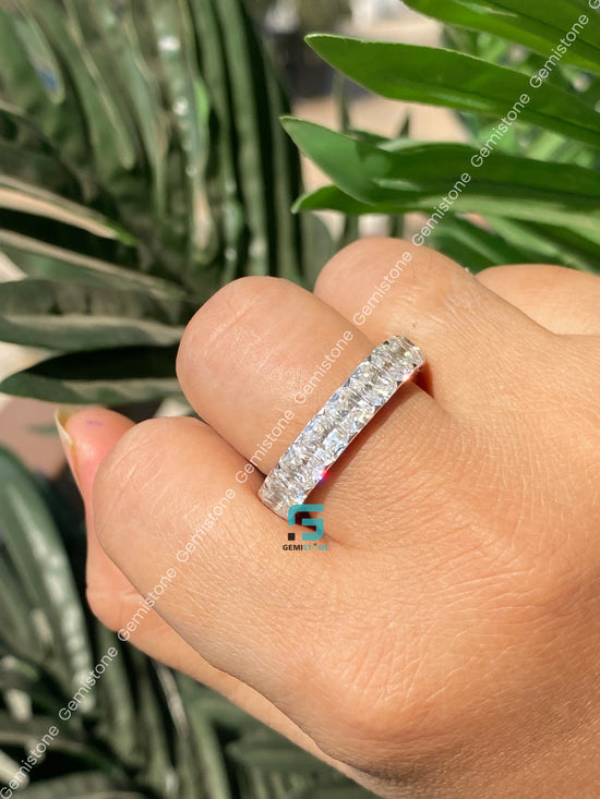 Full Eternity Moissanite Wedding Band For Women