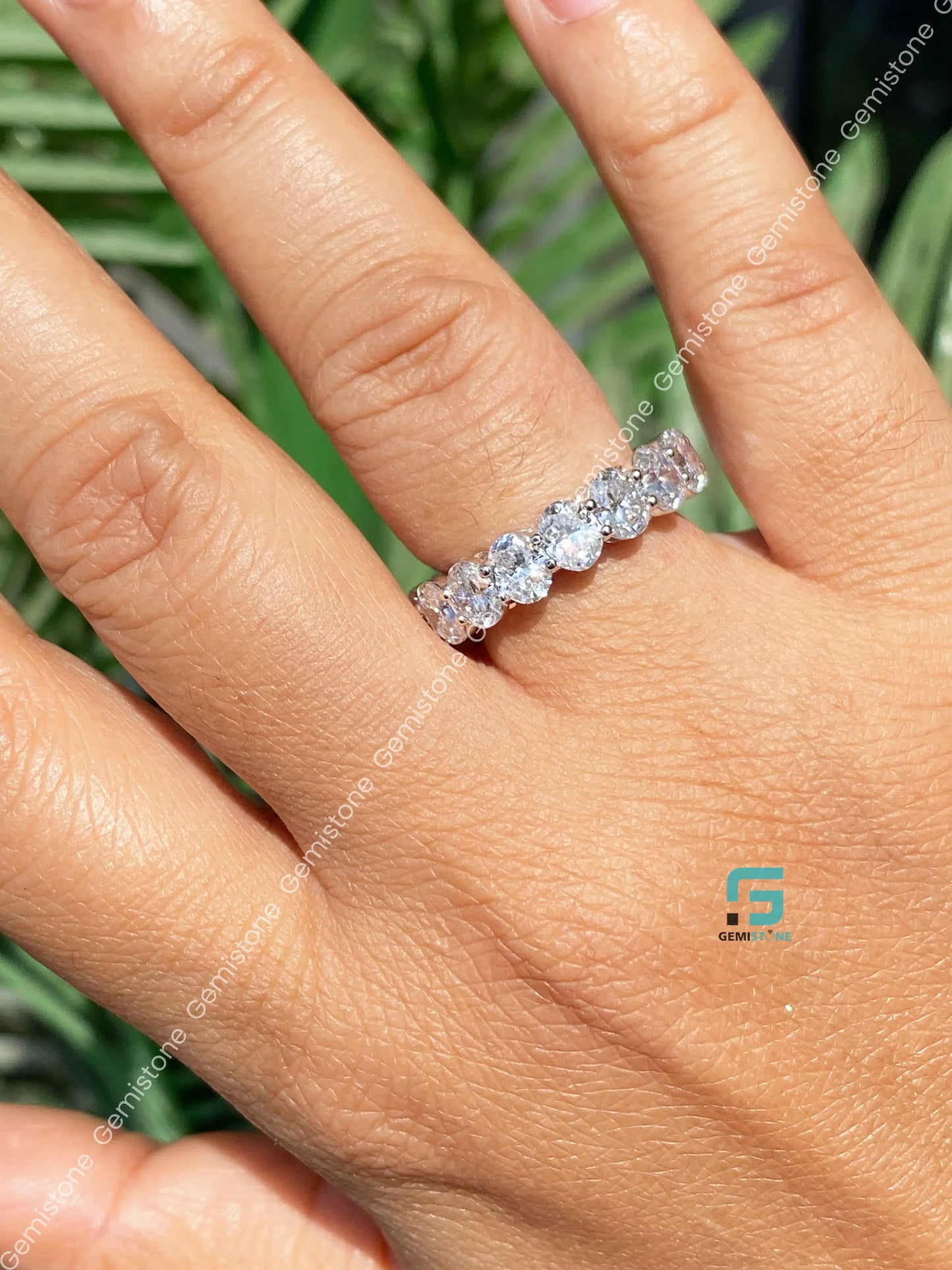 Full Eternity Oval Cut Anniversary Band