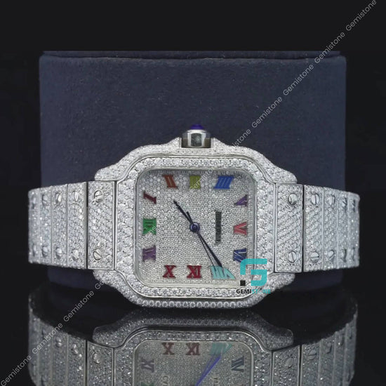 Fully-White-Iced-Out-Watch