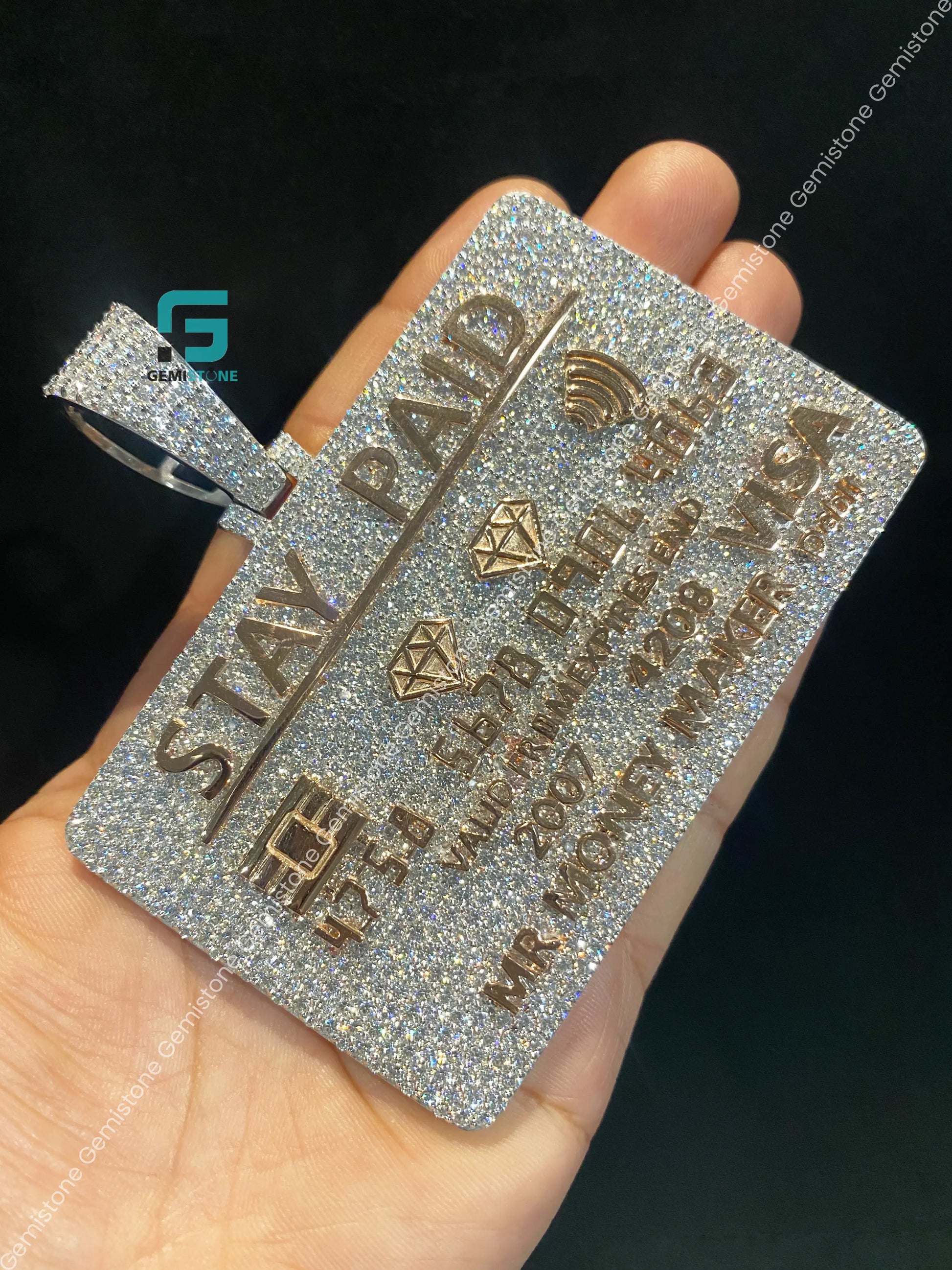 Fully Iced ATM Moissanite Pendant