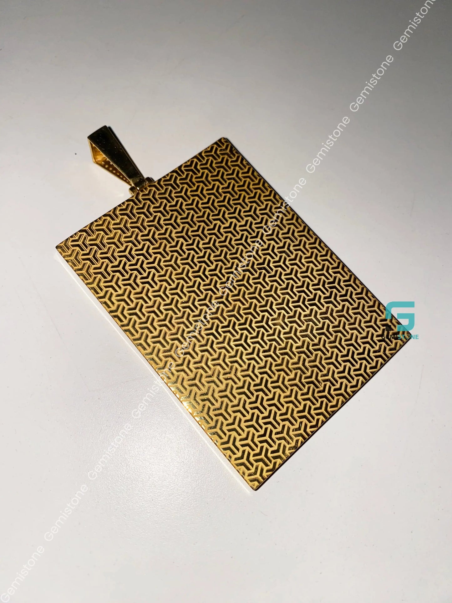 925 Yellow Gold Plated Moissanite King Card Pendant