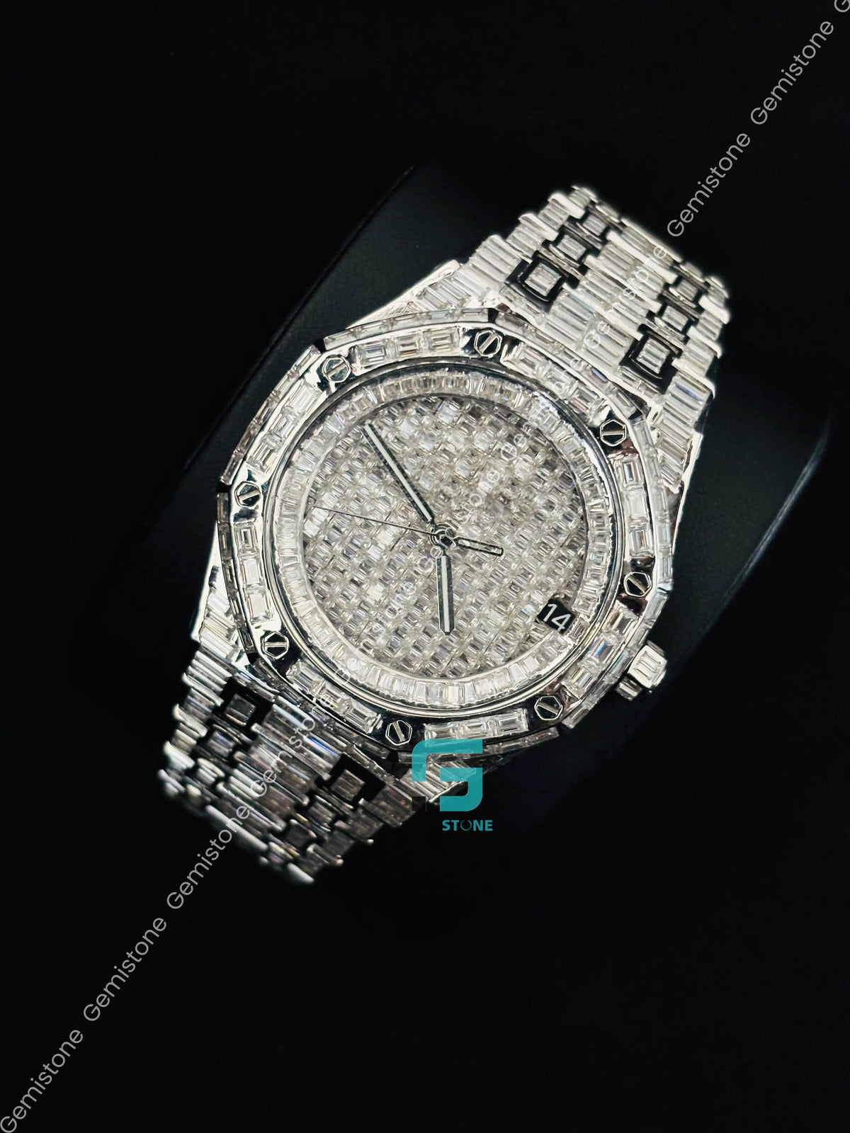 Fully Baguette Moissanite Watch