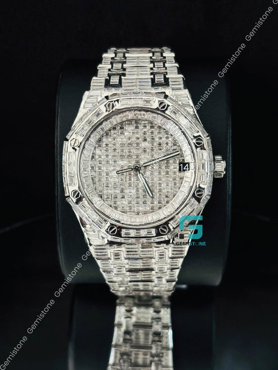 Fully Baguette Moissanite Watch For Men