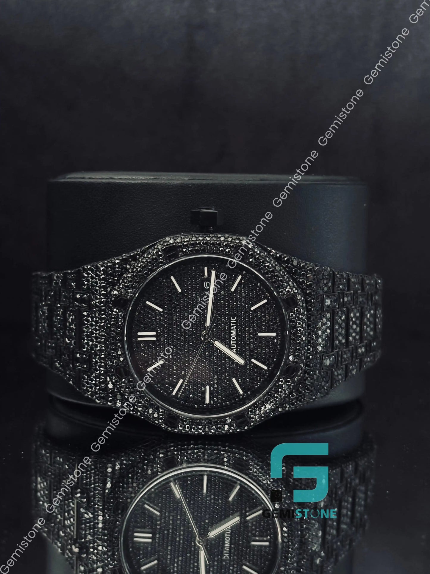 Fully Black Moissanite AP Iced Out Watch
