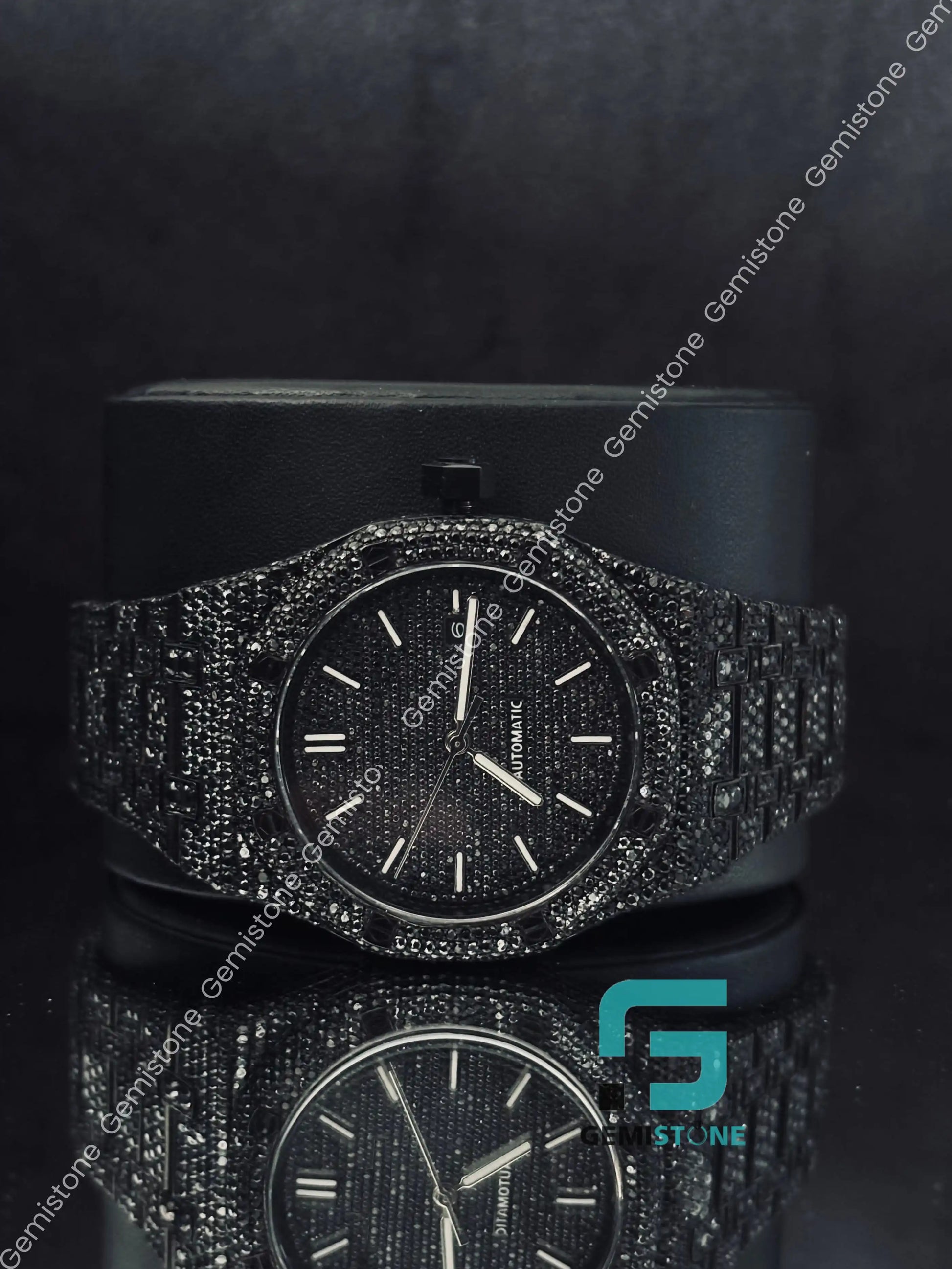 Fully Black Moissanite AP Iced Out Watch