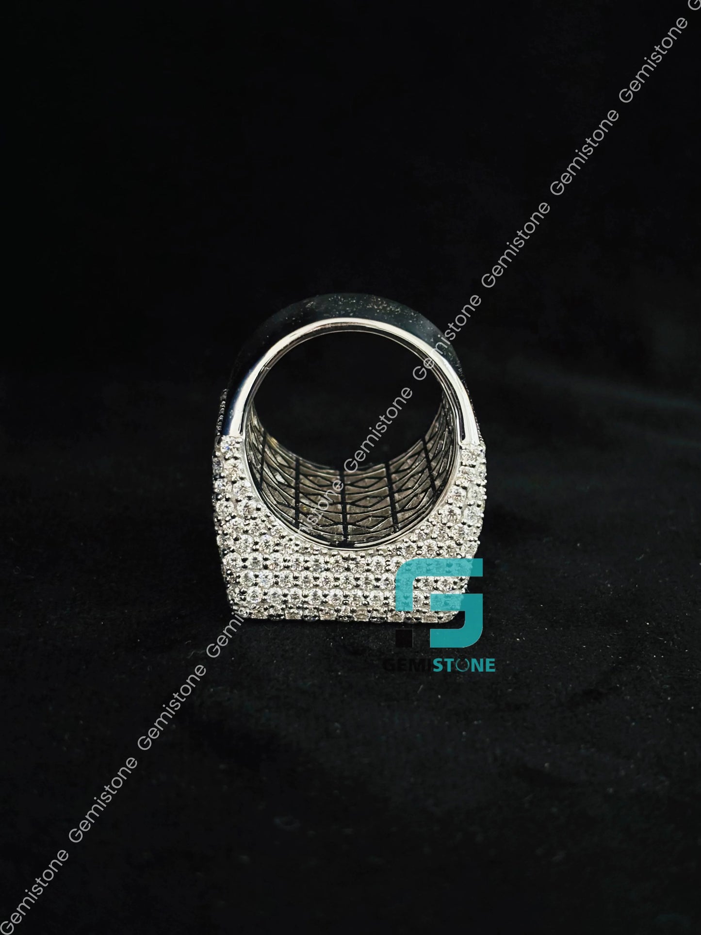Fully Hip Hop Moissanite Bust Down Ring
