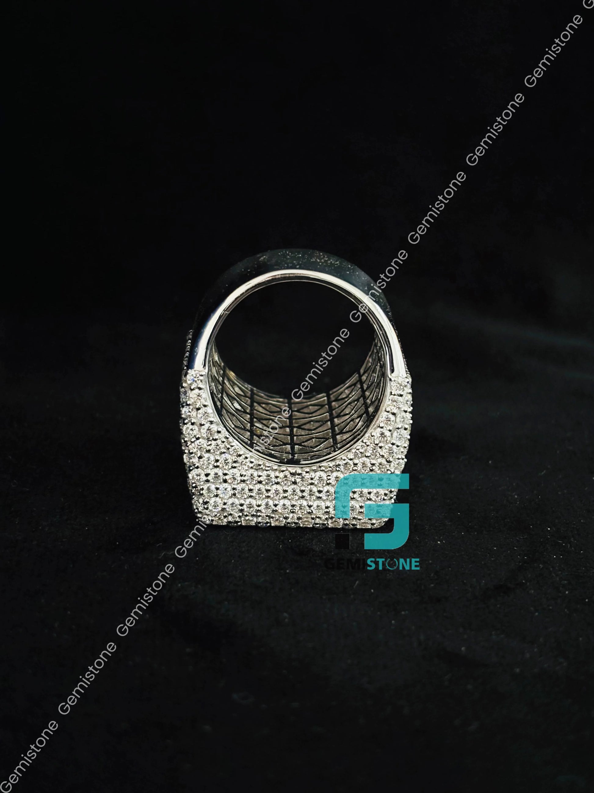 Fully Hip Hop Moissanite Bust Down Ring